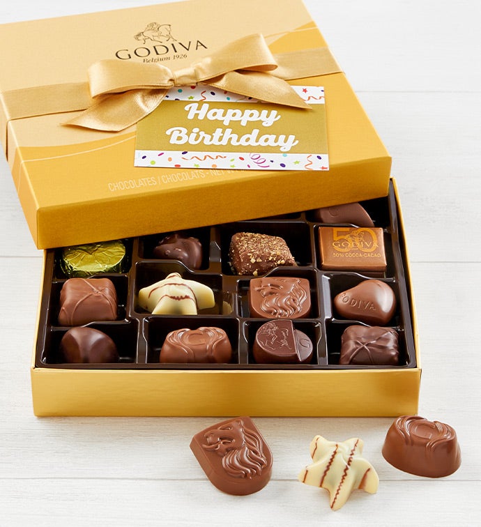 Happy Birthday Godiva®  Gold Ballotin Chocolate 19pc